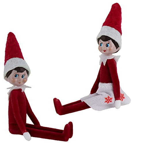 Elf on The Shelf Bundle Set of 2 Boy and Girl Light Tone - 4 Inches Tall U990