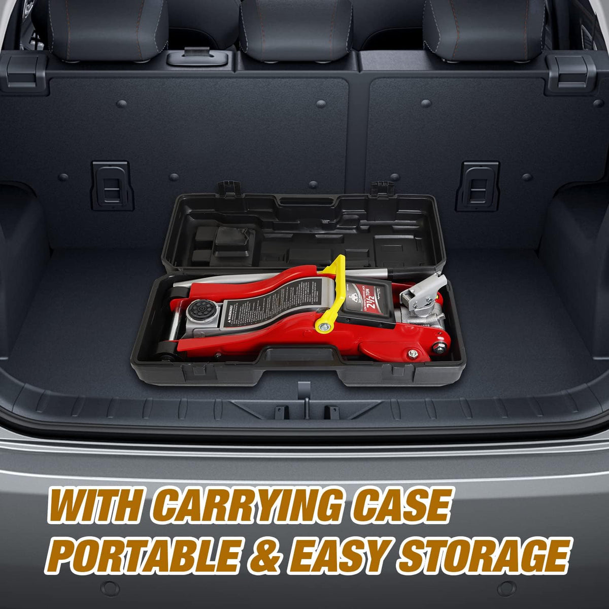Red 2.5 Ton Hydraulic Floor Jack with Storage Case D643