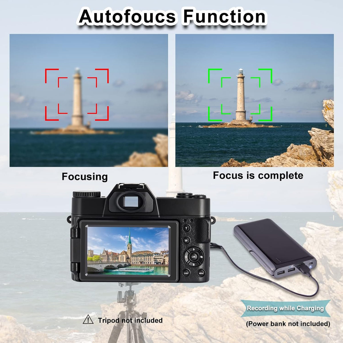 48MP 4K Digital Camera with WiFi and 3.0 Inch Flip Screen V13460
