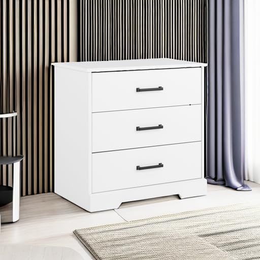 Black 3 Drawer Tall Nightstand A69971