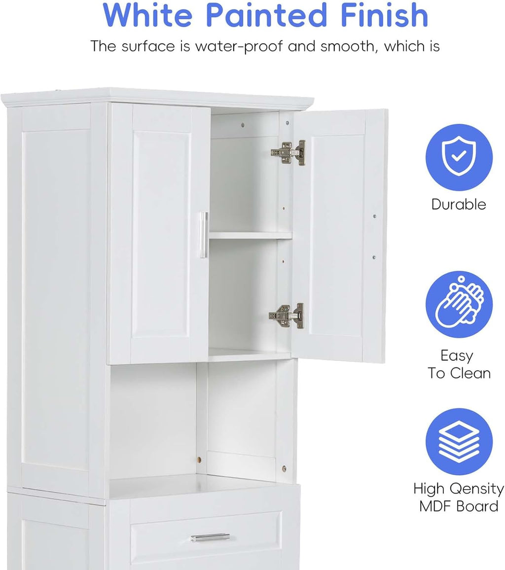 70" Tall Tilt Out Laundry Hamper Cabinet with 2 Doors and Adjustable Shelf R78664