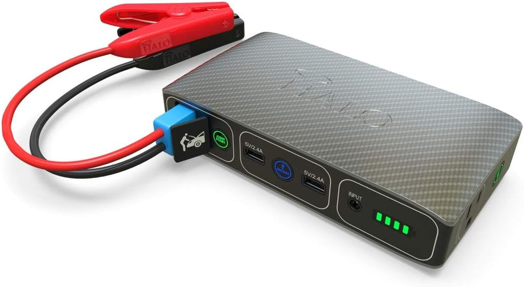 Black Graphite Portable Phone Laptop Charger Car Jump Starter with AC Outlet and Car Charger W248