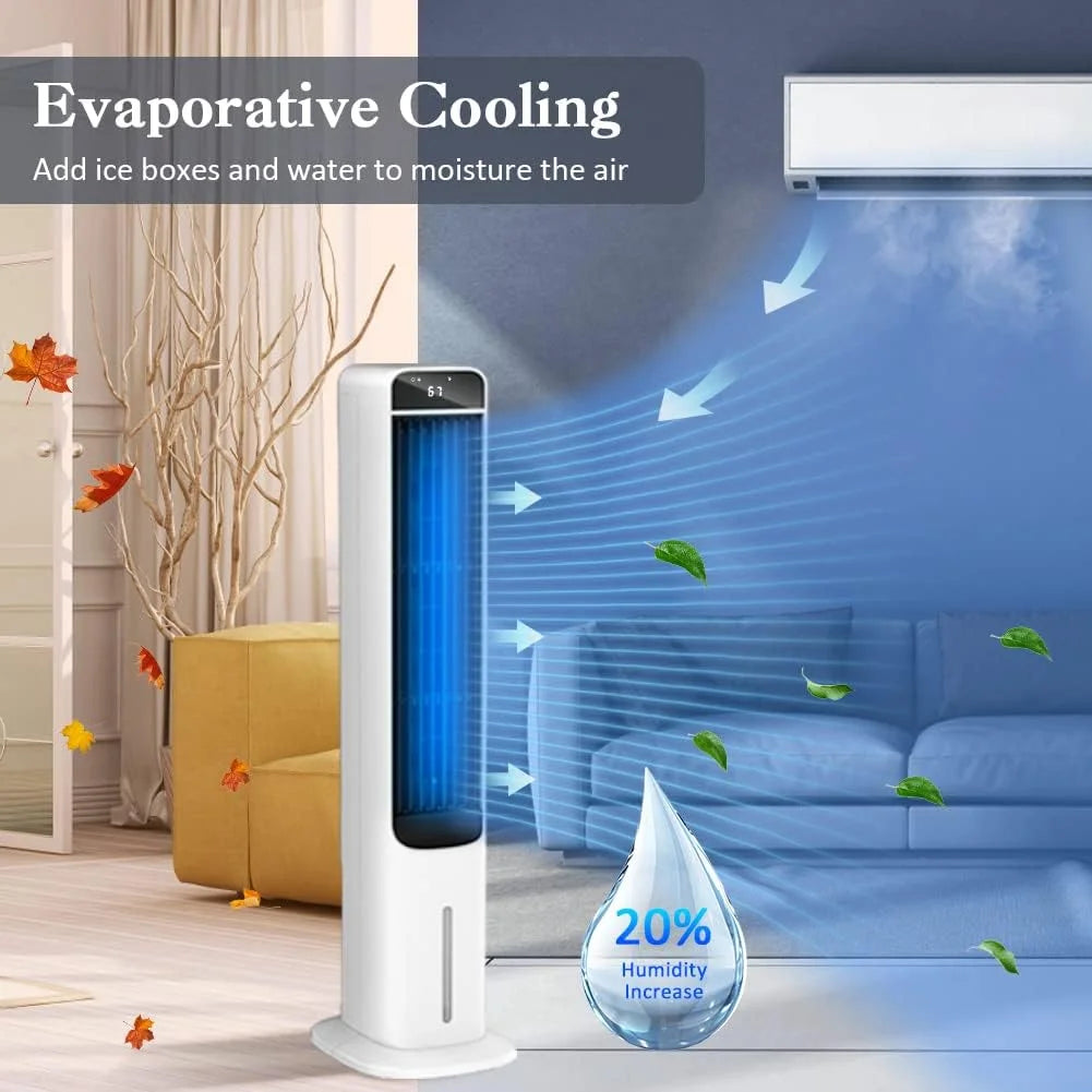 White 3-in-1 Evaporative Air Cooler Portable Tower Cooling Fan H719