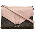 Pink Brown Monogram Leather Handbag S25064