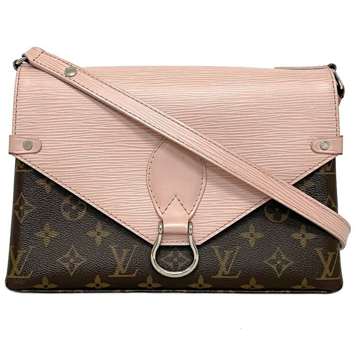 Pink Brown Monogram Leather Handbag S25064