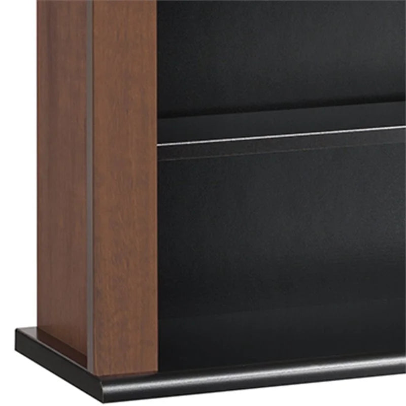 Triple Floating Media Wall Storage in Cherry and Black Y65183