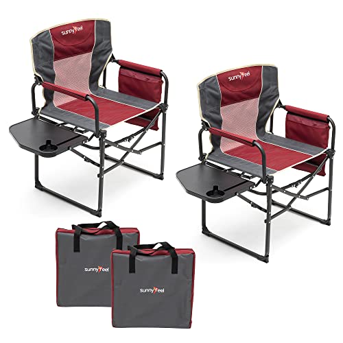 Oversized Portable Folding Camping Chair with Side Table Z59688