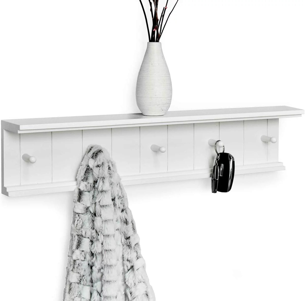 White MDF Wood Floating Shelf E78282