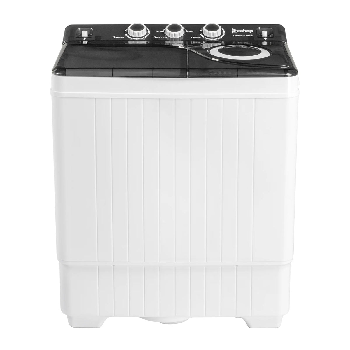 Semi-automatic Twin Tub Washing Machine with Built-in Drain Pump, 26Lbs, White&Black R77438