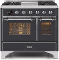 40 Dual Fuel Propane Gas Range Matte Graphite Chrome Trim U651