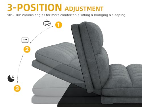 Grey Convertible Futon Sofa Bed A934709
