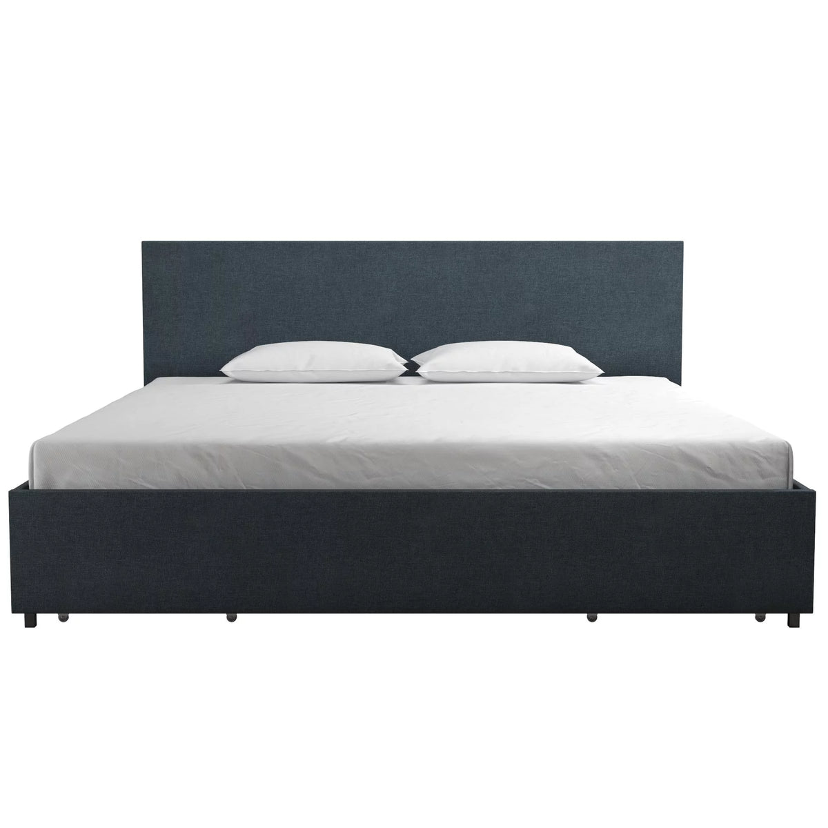 Dark Grey Linen Upholstered Storage Bed Frame P773