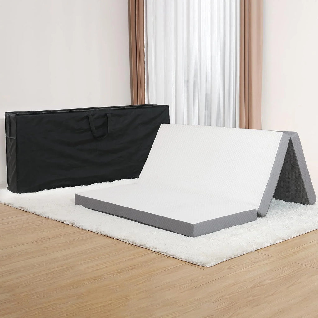 Twin Size 4 inch Foldable Memory Foam Mattress with Washable Cover P894995