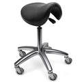 Black Ergonomic Saddle Stool with Wheels M84549