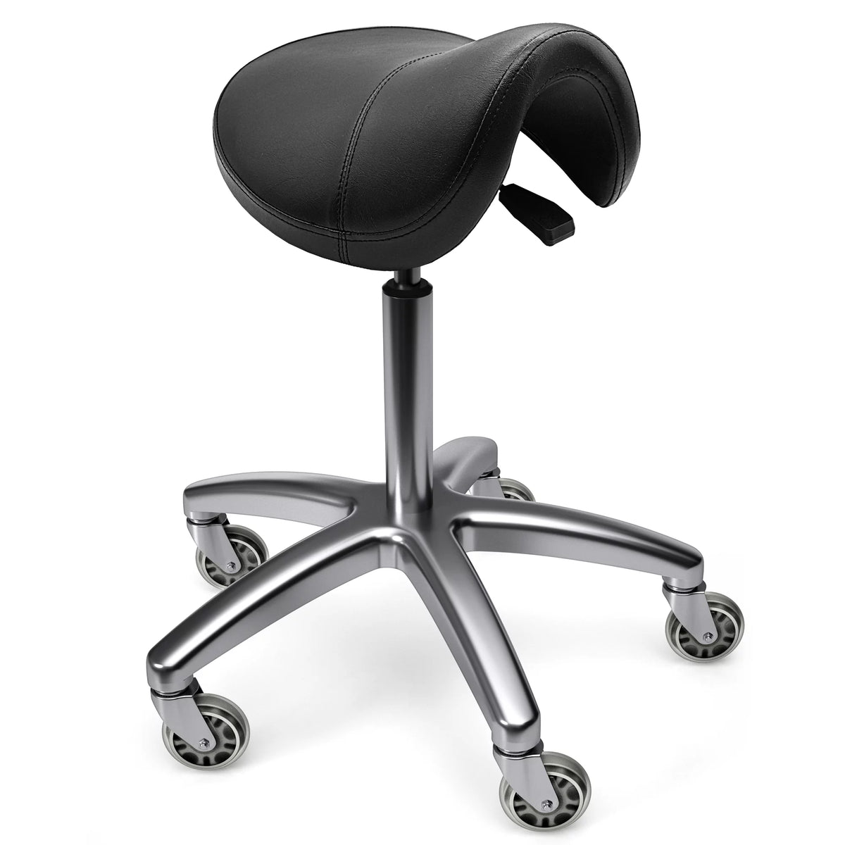 Black Ergonomic Saddle Stool with Wheels M84549