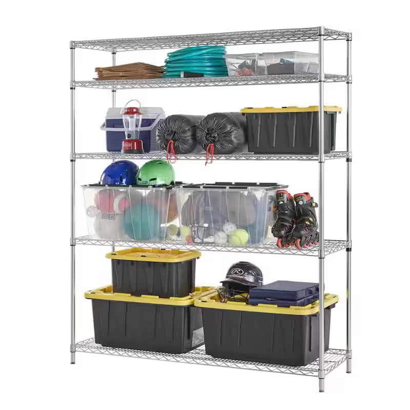 5-Tier Heavy Duty Steel Wire Shelving Unit Q808