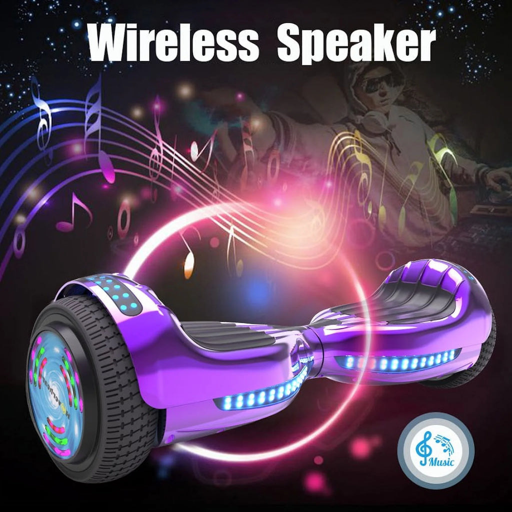 Chrome Purple Self Balancing Hoverboard with LED Light I963251