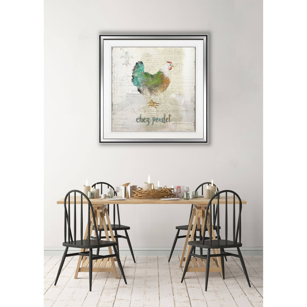 Teal Tree Framed Giclee Print 32 x 32 J98823