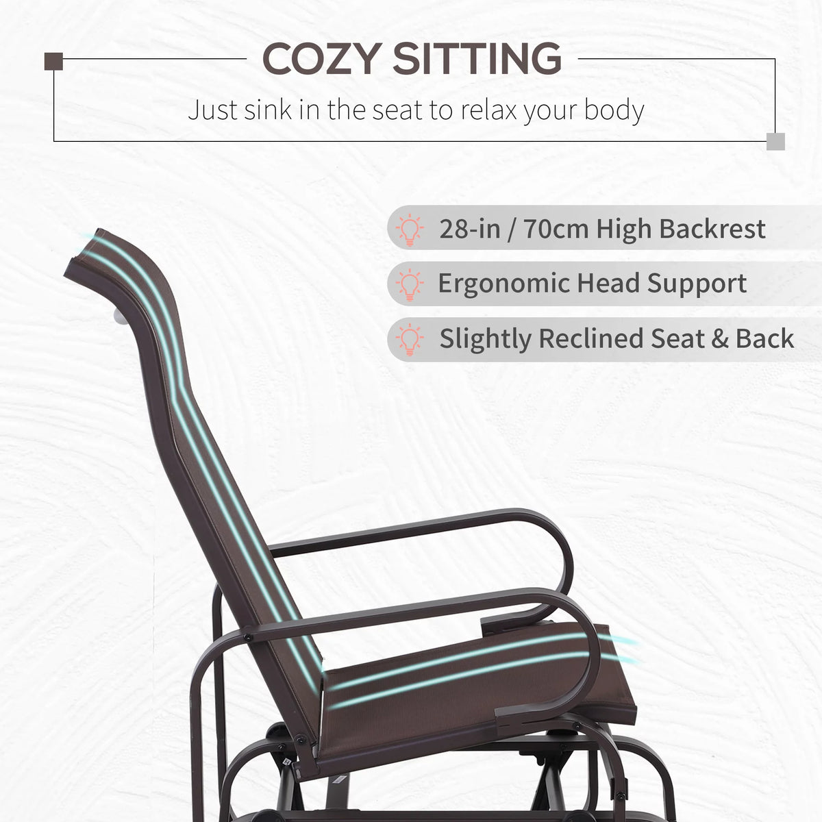 Brown Wooden Legs Glider Rocking Chair E956