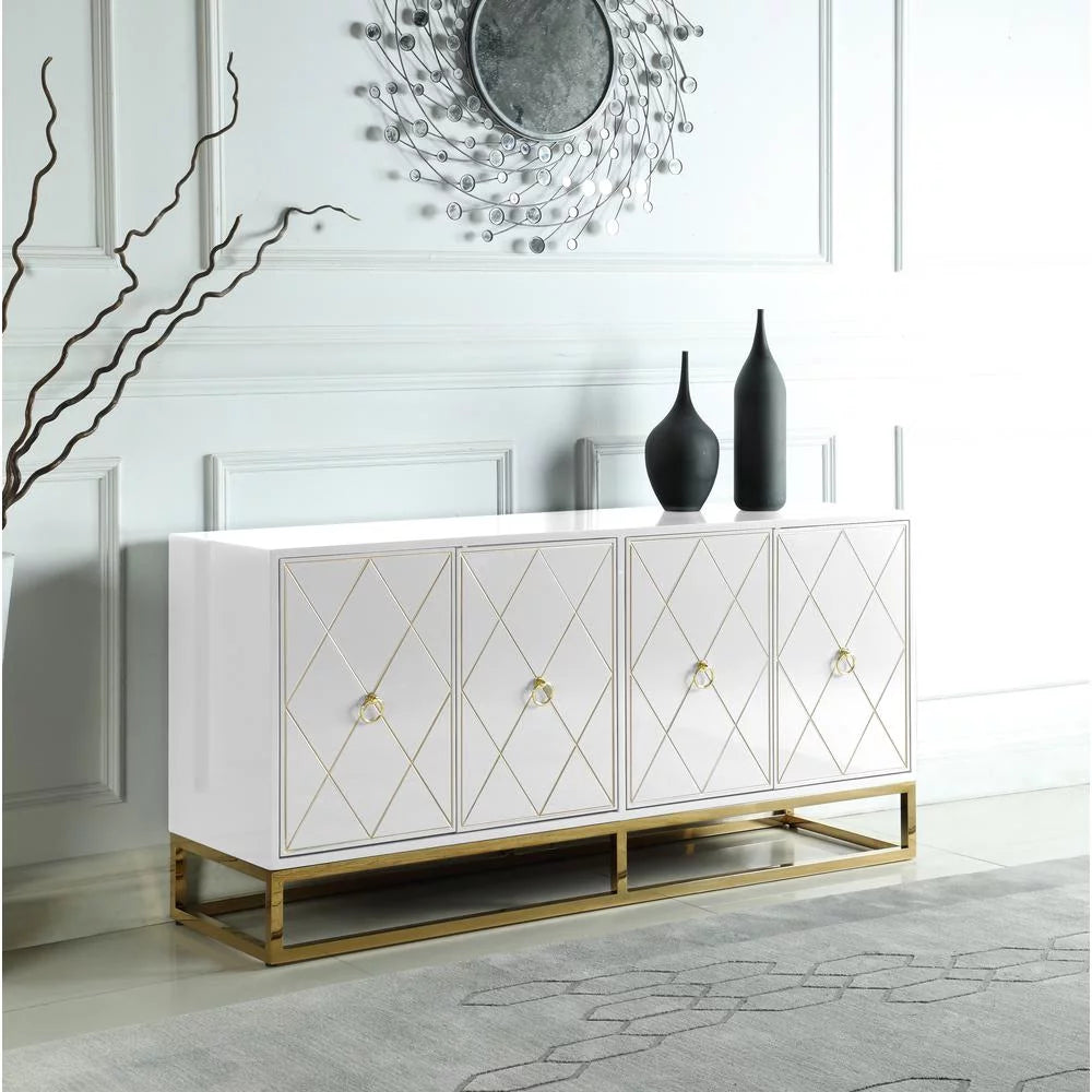 White Gold Wood Sideboard X1496