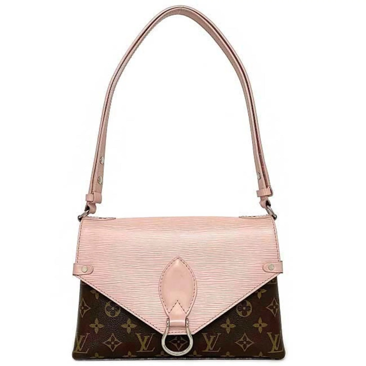 Pink Brown Monogram Leather Handbag S25064