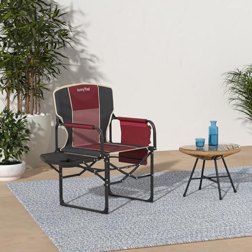 Oversized Portable Folding Camping Chair with Side Table Z59688