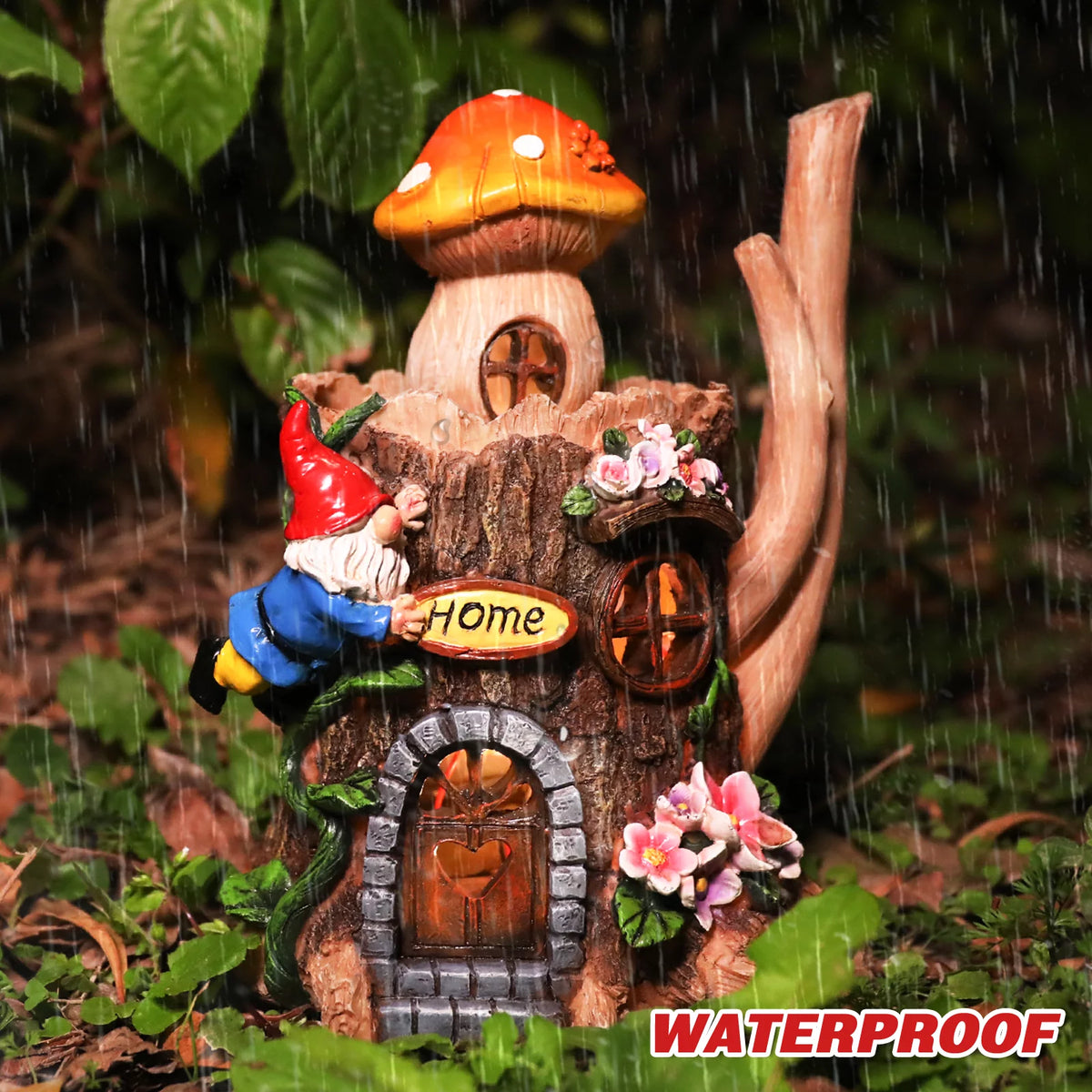 Garden Gnome Statue with LED Light L3464