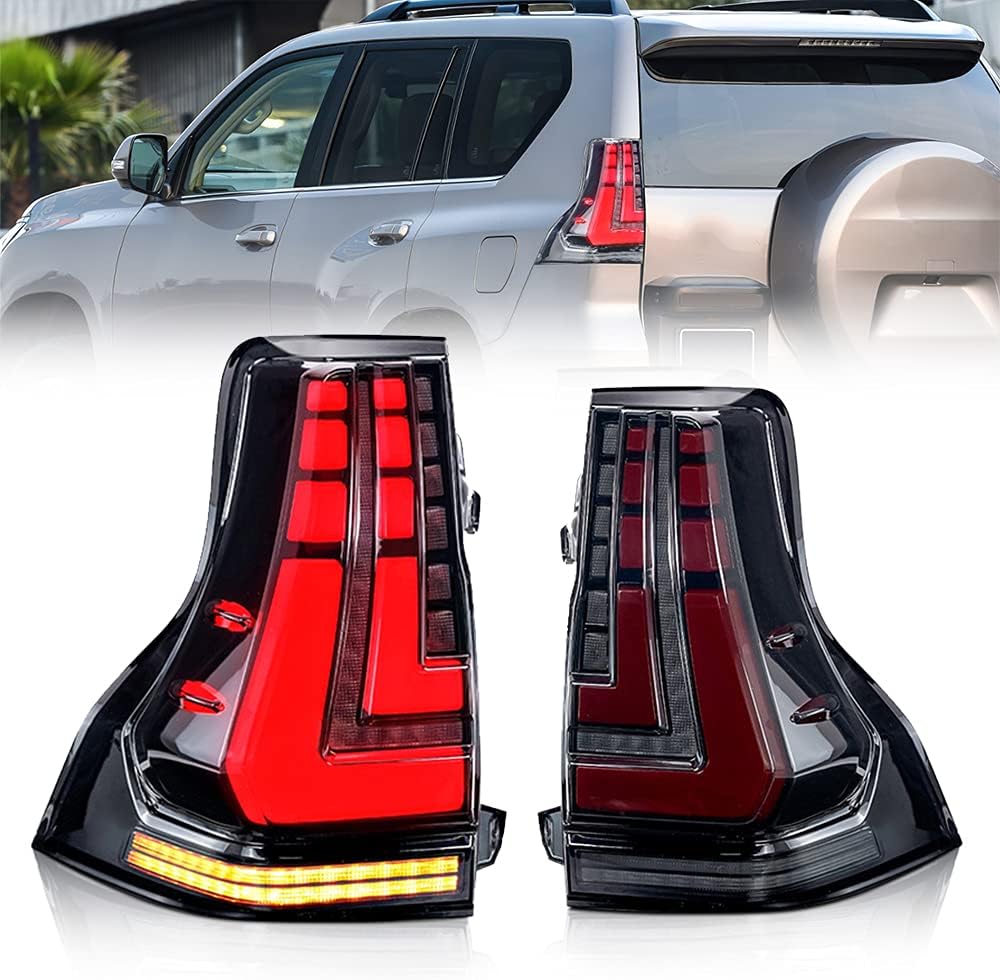 Red Tinted Tail Lights Assembly with Sequential Turning Signal U45377