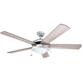 Chrome Contemporary Rustic Ceiling Fan, 52 LED H554367