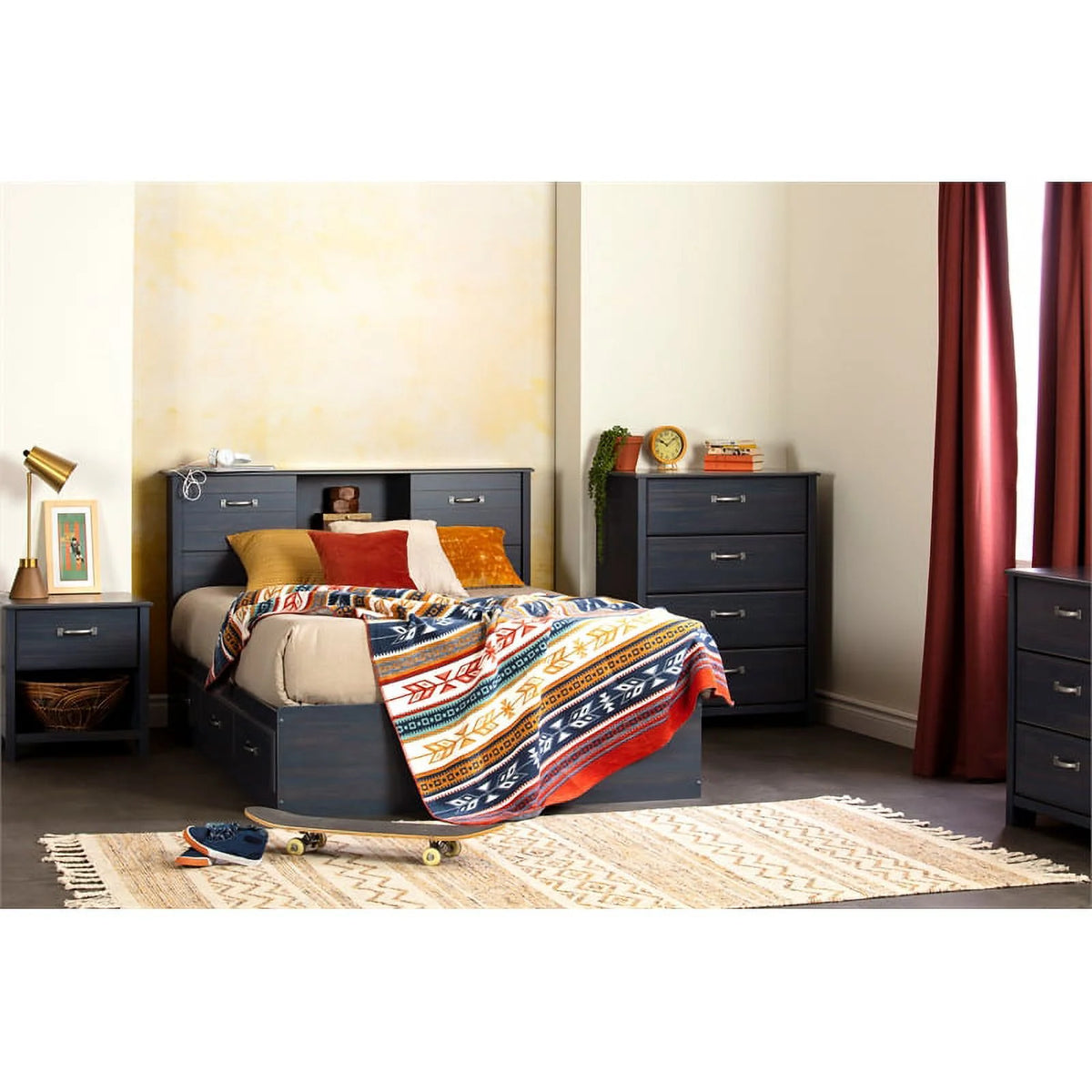 Full Storage Bed and Bookcase Headboard Set G6386