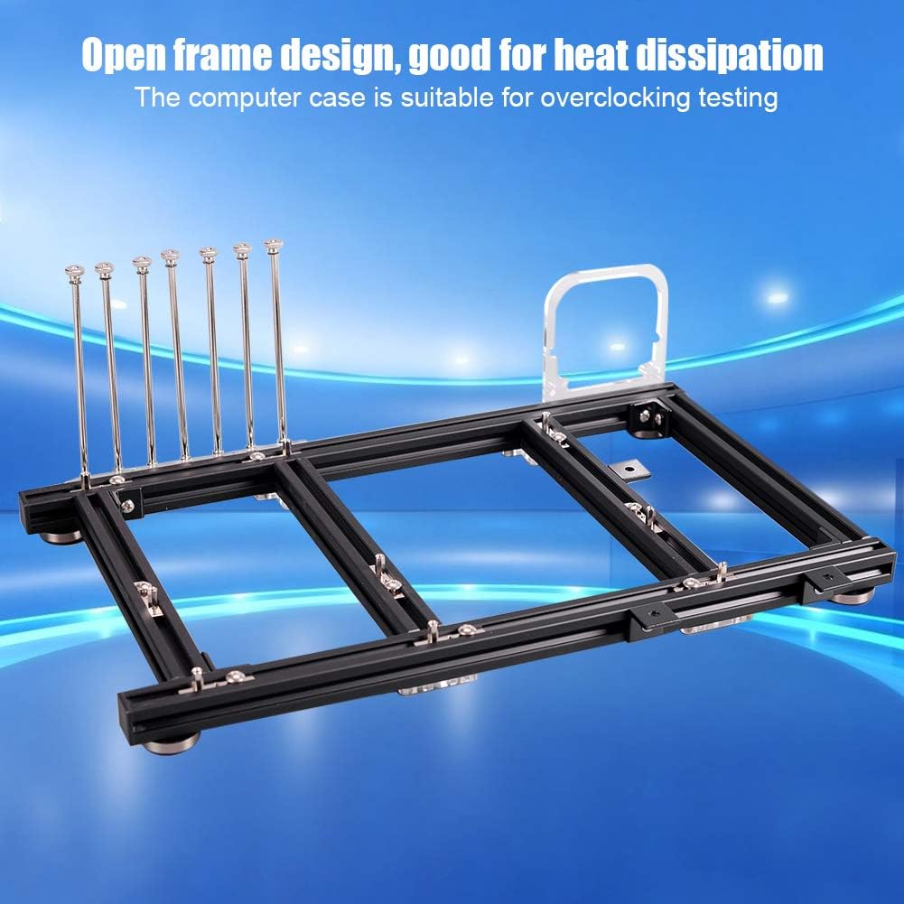 Black Aluminum Alloy ATX Open Air PC Test Bench Case A68429