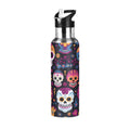 Colorful Skeletons Skulls Stainless Steel Insulated Water Bottle with Straw Lid Q162
