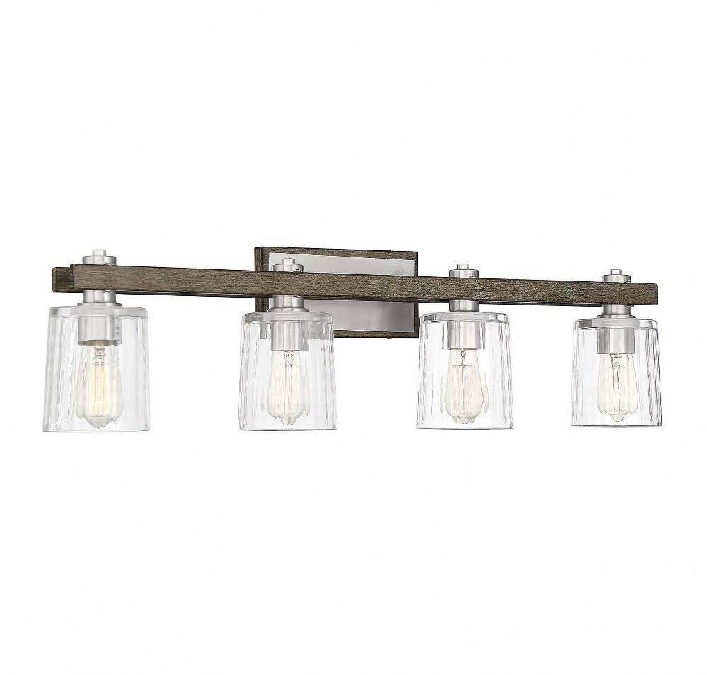 4 Light Bath Bar Satin Nickel/Gray H5115