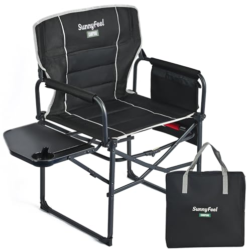 Oversized Portable Folding Camping Chair with Side Table Z59688