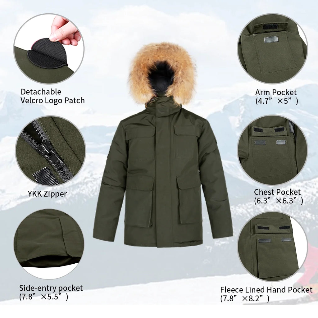 Waterproof Heavy Winter Down Parka Jacket with Hood F757404