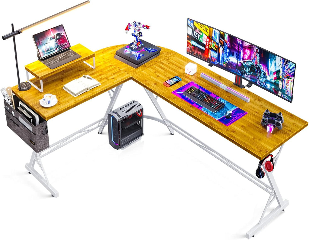 66" L Shaped Computer Desk with Monitor Stand B671321