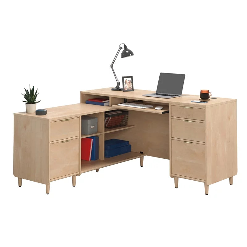 L-Shaped Engineered Wood Desk F713