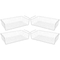 White Set of 4 Wire Hanging Basket Shelves J482