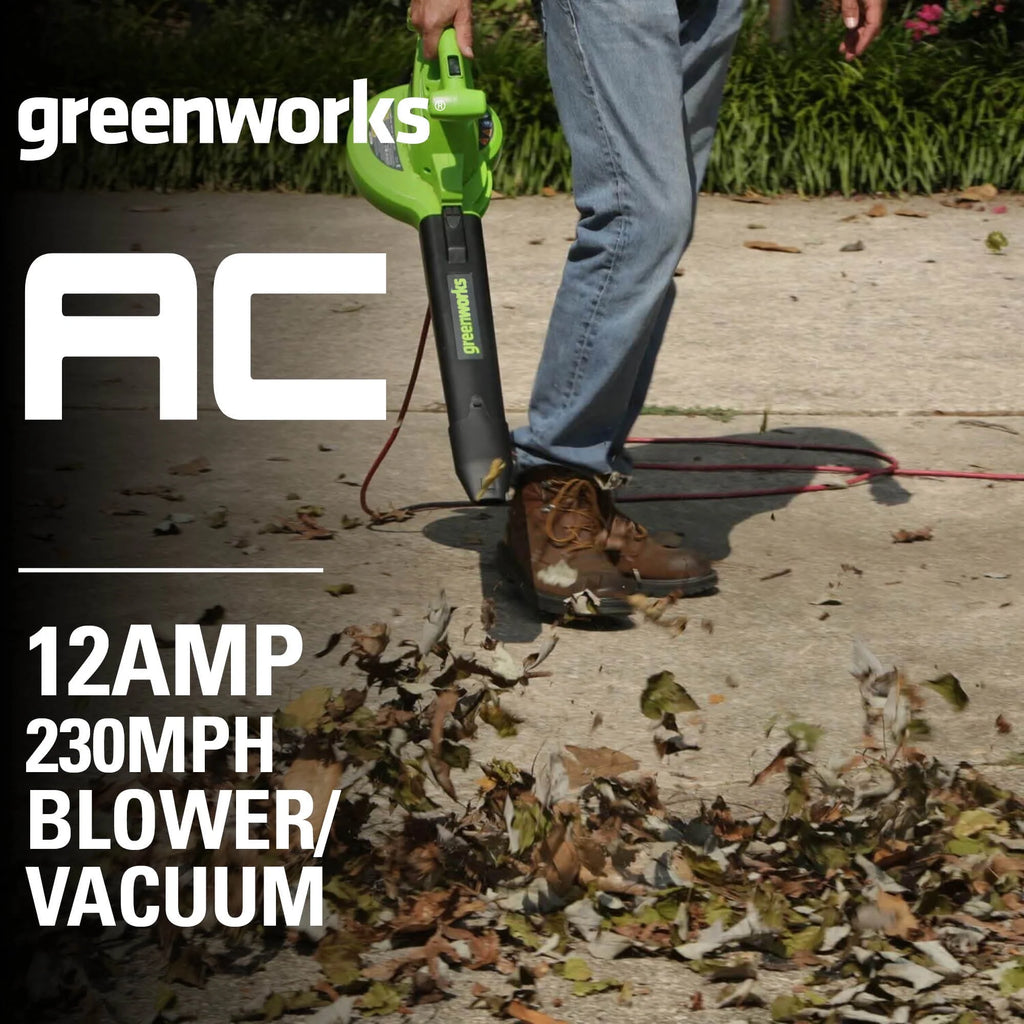 12 Amp 375 CFM Corded Electric Leaf Blower/Mulcher/Vacuum N93348