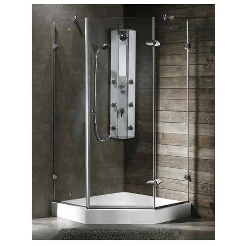 Frameless Neo-Angle Shower Enclosure with Low-Profile Base D36007