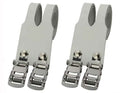 White Leather Double Toe Straps Bike Pedal Strap H9743