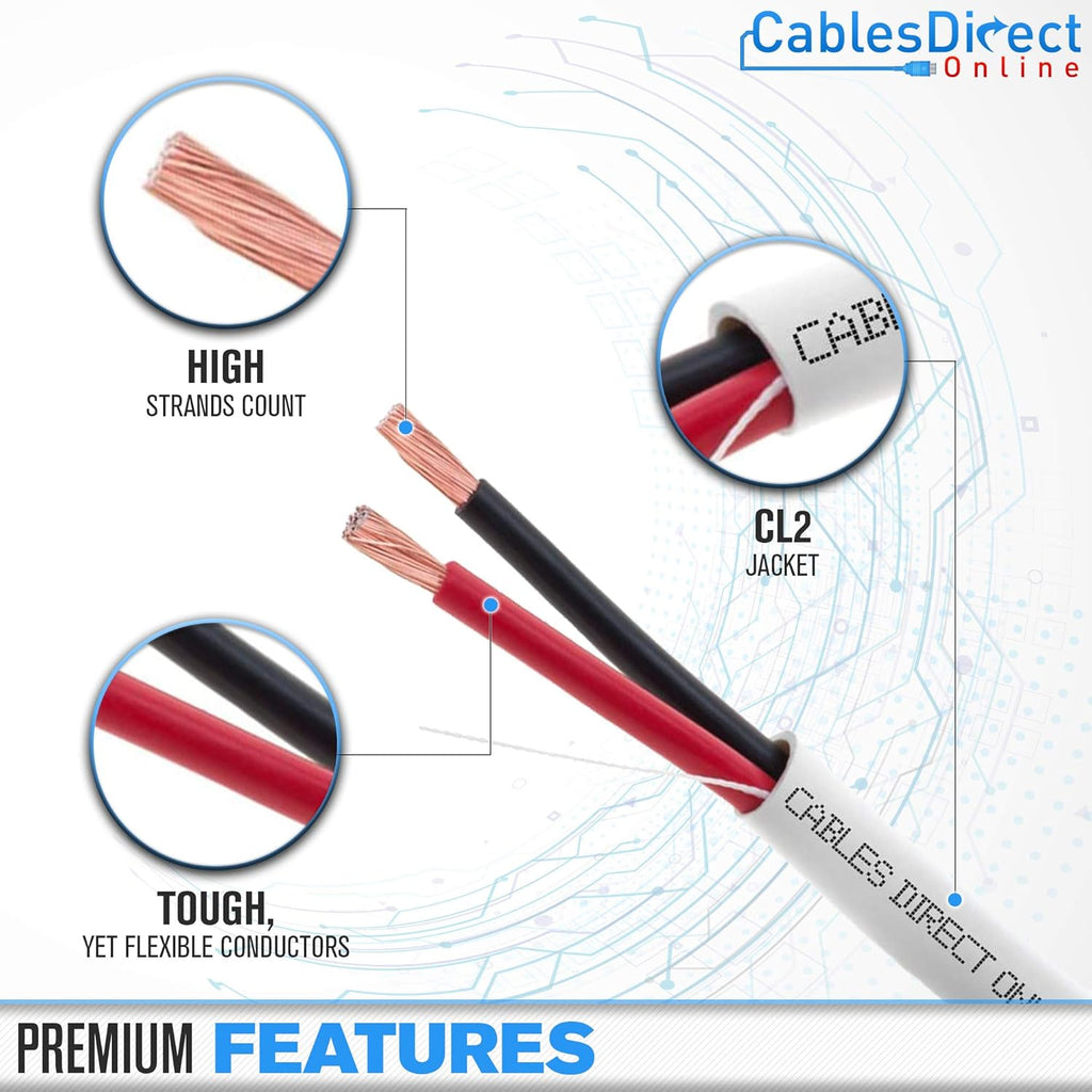 250ft 12AWG 2 Conductors CL2 Rated Loud Speaker Cable Wire F927612