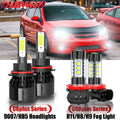 4PC LED Headlight Hi Lo Fog Light 6000K Bulbs D98492