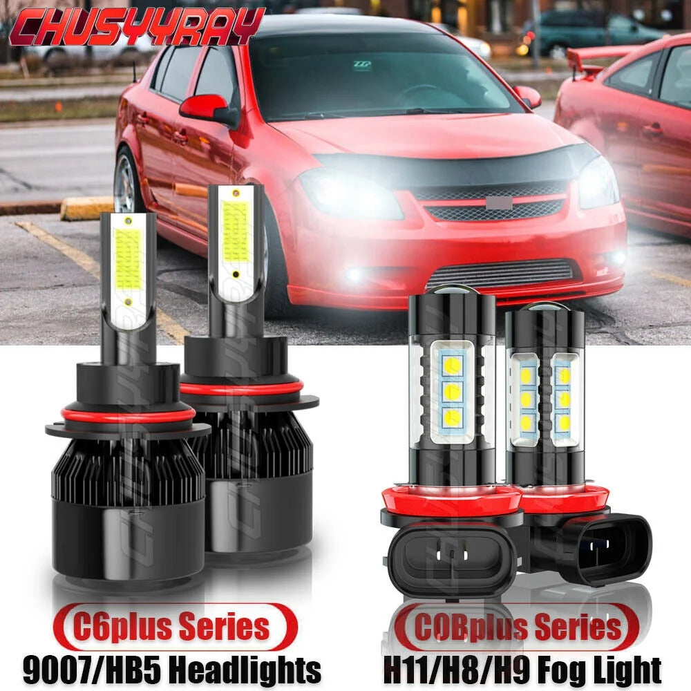 4PC LED Headlight Hi Lo Fog Light 6000K Bulbs D98492