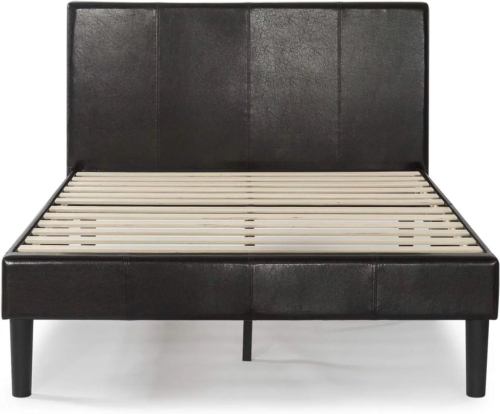 Faux Leather Upholstered Platform Bed Frame California King T159
