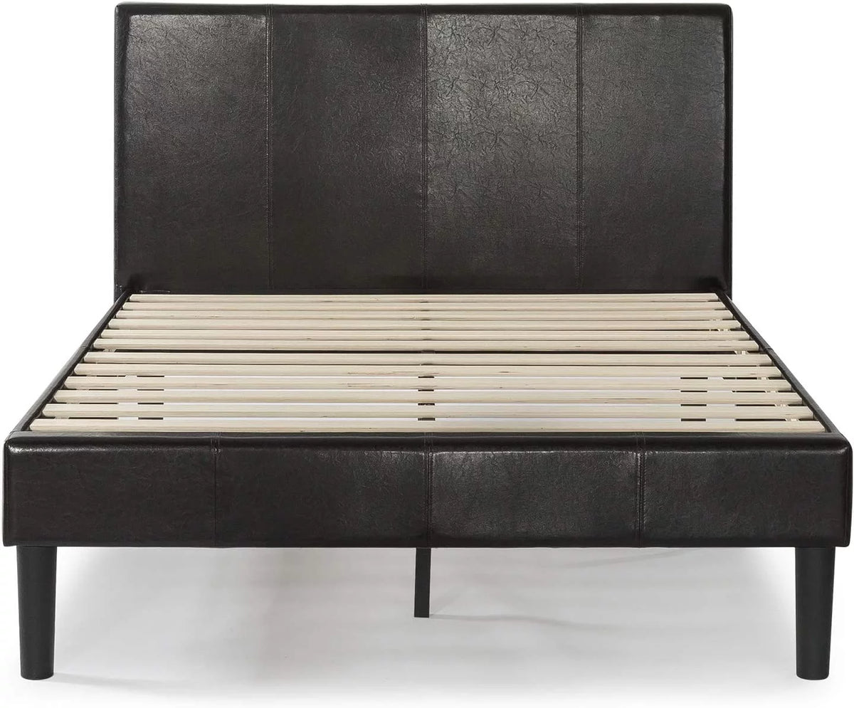 Faux Leather Upholstered Platform Bed Frame California King T159
