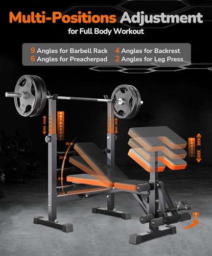 6 in 1 Adjustable Weight Bench Set R170