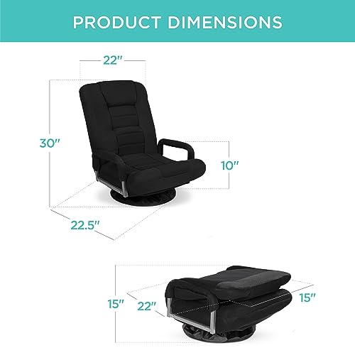Swivel Gaming Chair 360 Degree Foldable Black/Blue D724