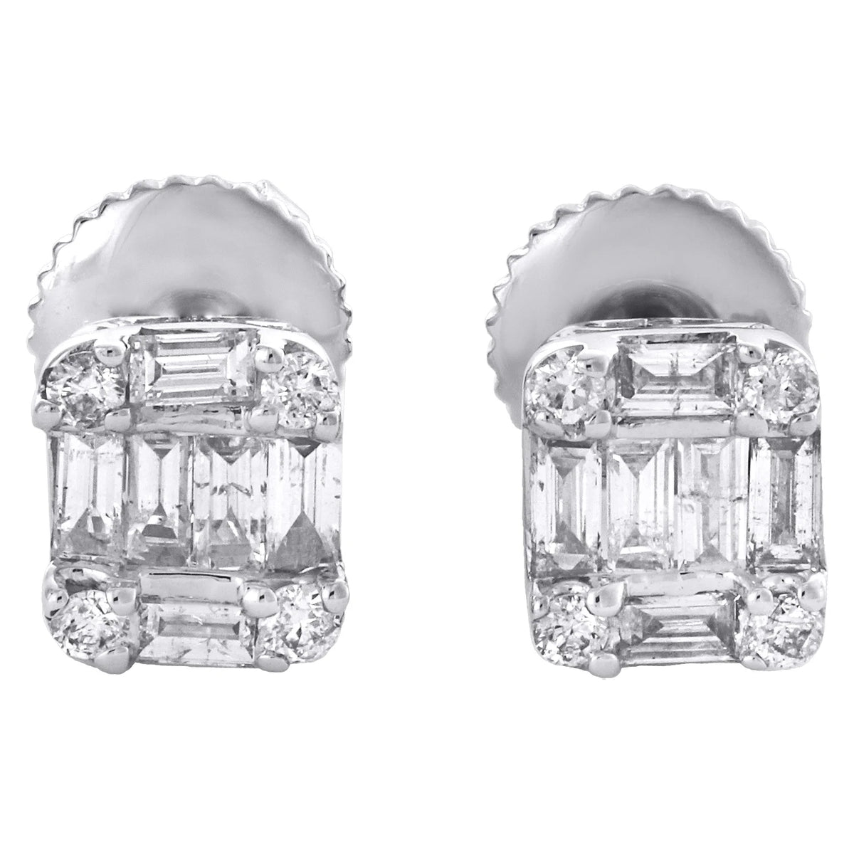 14K White Gold Diamond Stud Earrings V699832