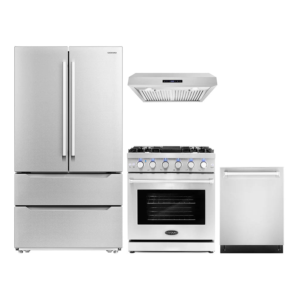 30 Gas Range, Under Cabinet Range Hood, Refrigerator with Ice Maker and Dishwasher X614756